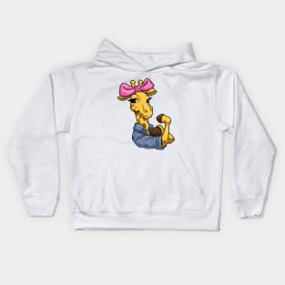 Giraffe with Ribbon Kids Hoodie